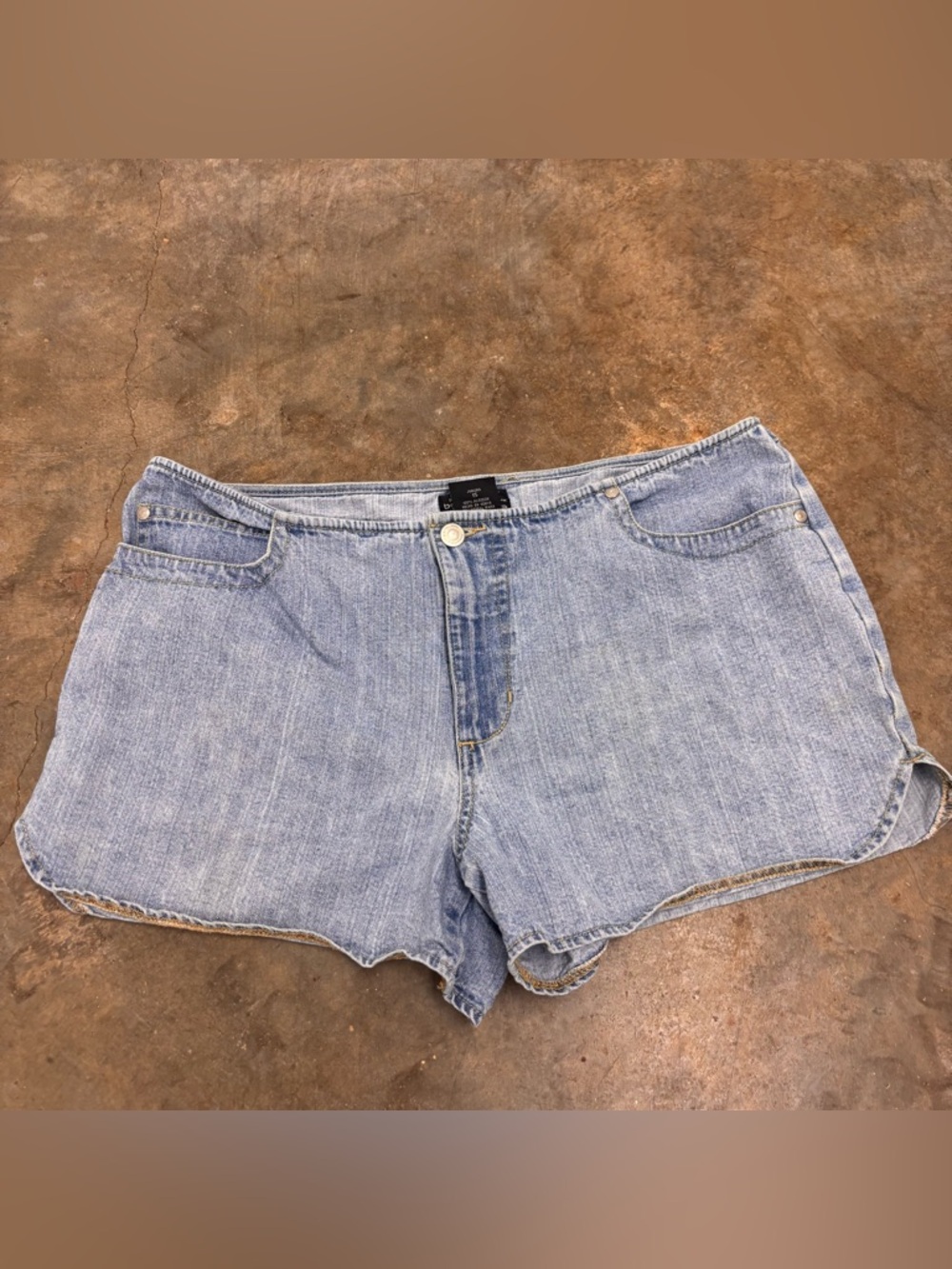 Vintage Y2K No Boundaries Low Rise Denim Blue Shorty Shorts Womens 15